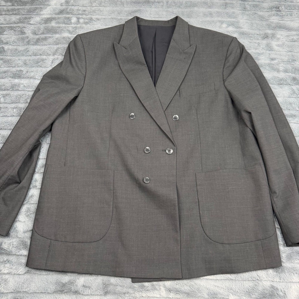 Louis Vuitton Uniforms Mens Double Breasted Wool Blazer Jacket Grey Size 62